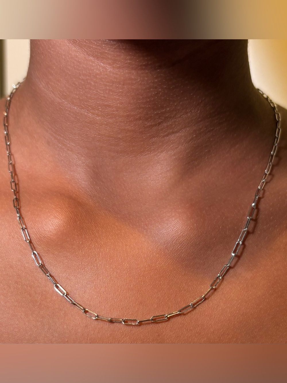 Mejuri 14k White Gold Boyfriend Bold Necklace  18 Inch.